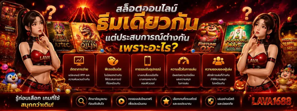 สล็อตออนไลน์ lava1688 ธีมเดียวกันแต่ประสบการณ์ต่างกัน